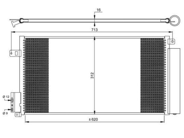 CONDENSATORE RADIAT CLIMA FIAT GRANDE PUNTO ALFA MITO OPEL CORSA 1.3MJT 514191